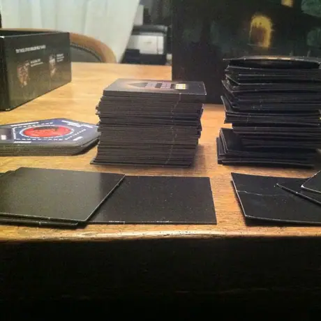 Replacement tiles on the left, Original 2nd edition tiles on the right