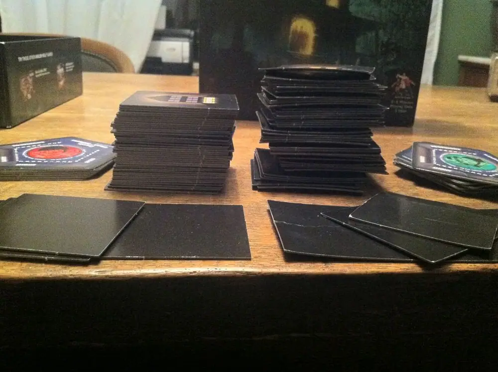 Replacement tiles on the left, Original 2nd edition tiles on the right
