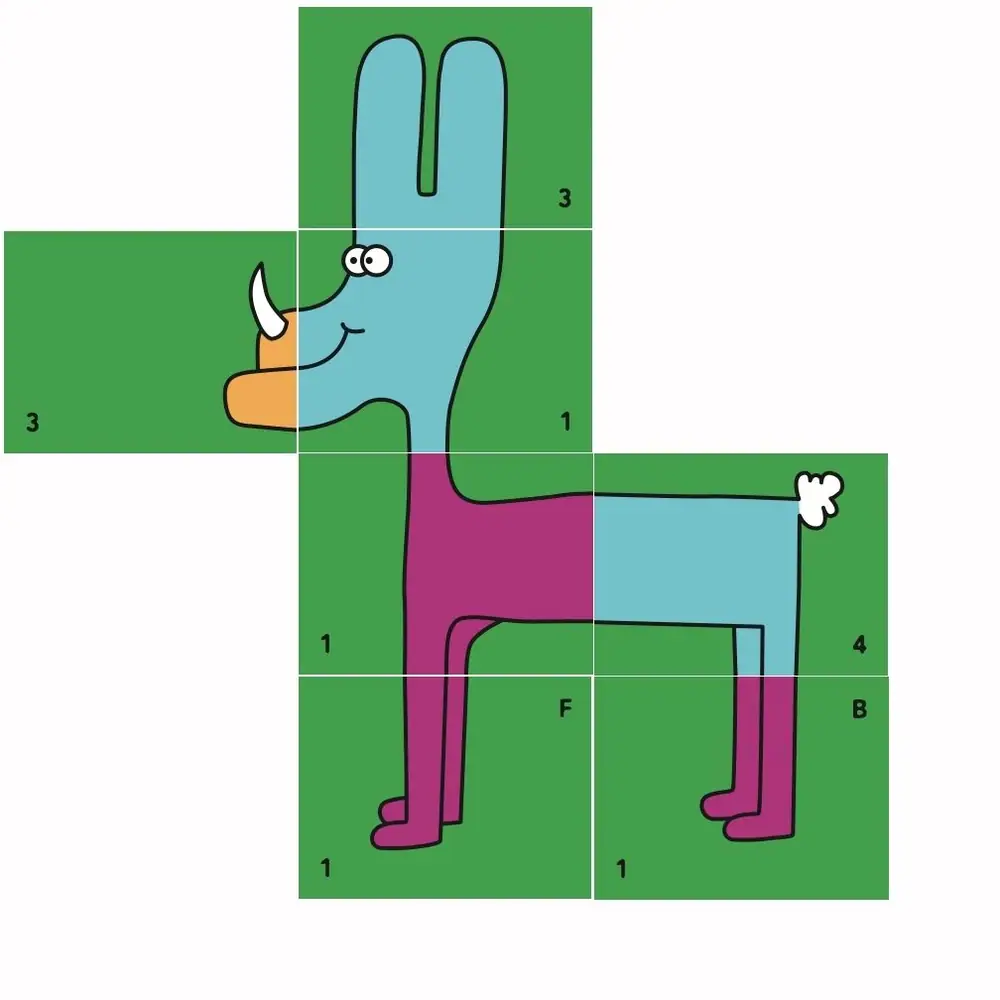A creature built with Cartoona tiles