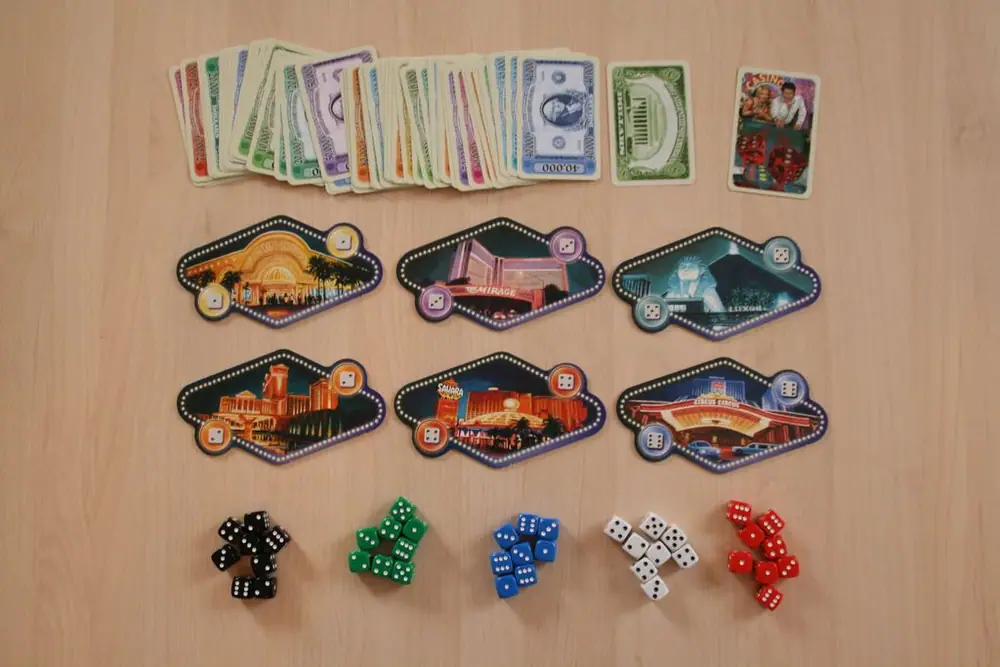 Vegas: All components except the rulebook
