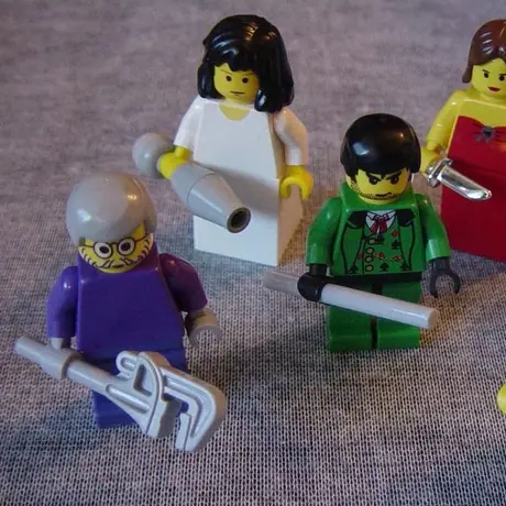 The clue characters & weapons, lego style