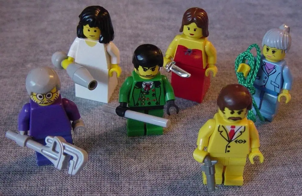 The clue characters & weapons, lego style