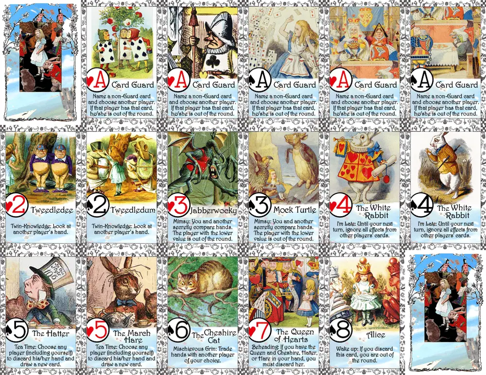 Wonderland retheme I made for my sister (card images)
