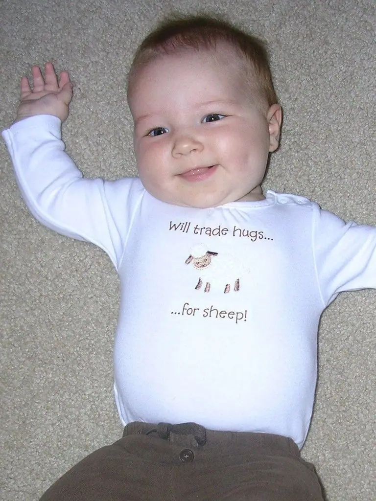 My daughter Gwen.  Not even 5 months old and already negotiating.
