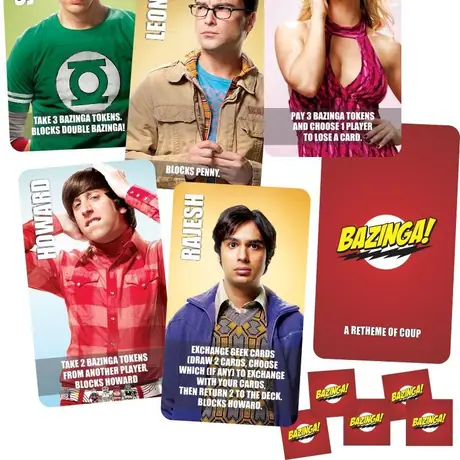 My Big Bang Theory retheme - inspired by the great retheme by BGG User woodoo03 at www.boardgamegeek.com/image/1653727/coup