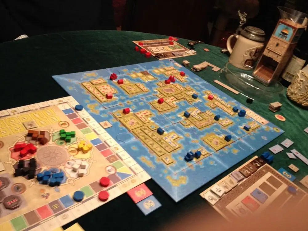 First play with two players (Forseti and I). Works fine. German rules are very clear.
