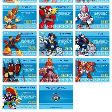 Bang The Dice Game re-theme in a Megaman theme
Character cards
