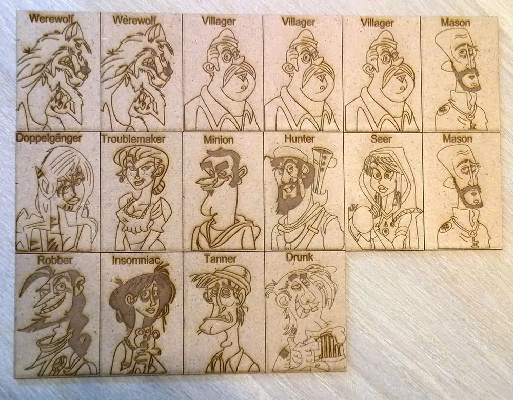 Made with inkscape, engraved and lasercut.