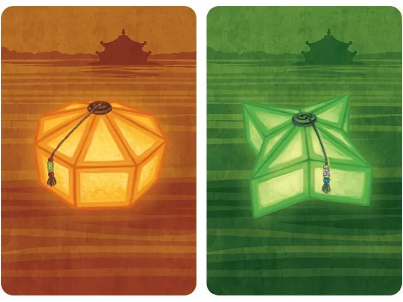 Orange lantern card, green lantern card (prototype)