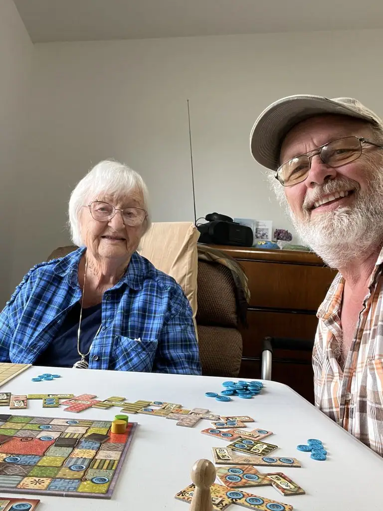 Playing with my 99 year old Mom at her Senior Home