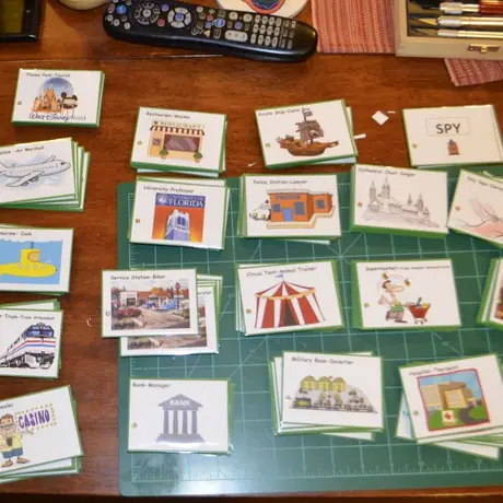 My custom homemade version of Spyfall. IT TOOK FOREVER!!!
