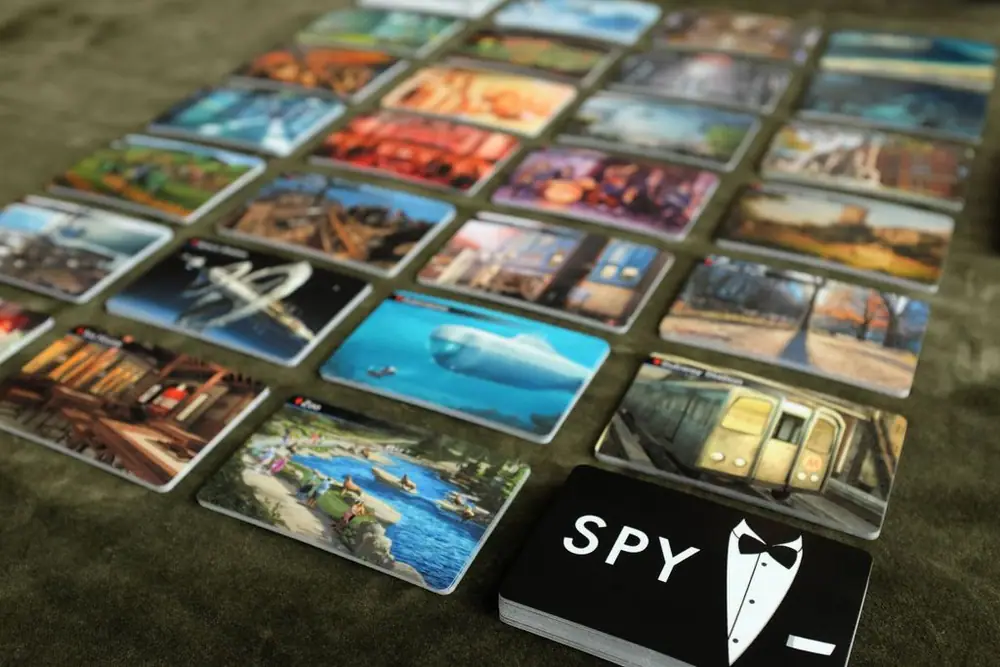 Homemade Spyfall - All of the locations (27 locations + Location A, B, and C = 30 location decks total)