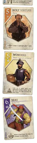 Sample game cards and categories
