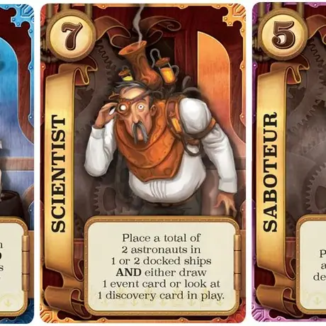 Mission: Red Planet, Fantasy Flight Games, 2015 — sample character cards