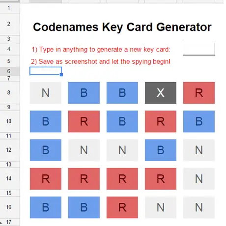 A little tool for generating random key cards - please do enjoy! https://goo.gl/E6Nvqc