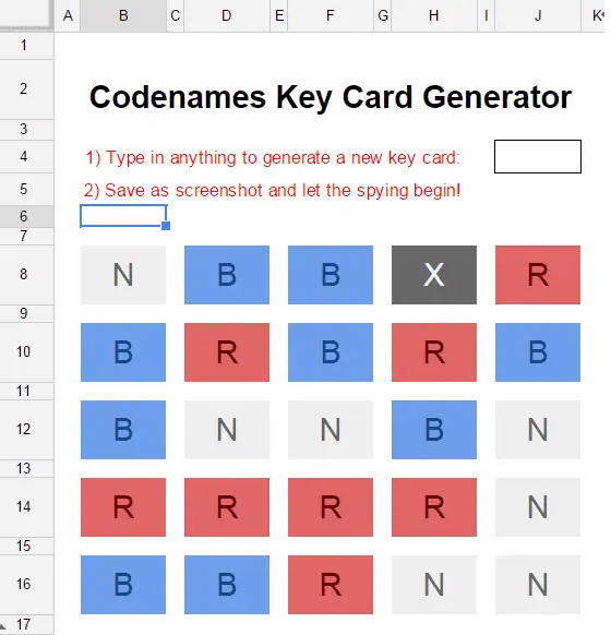 A little tool for generating random key cards - please do enjoy! https://goo.gl/E6Nvqc
