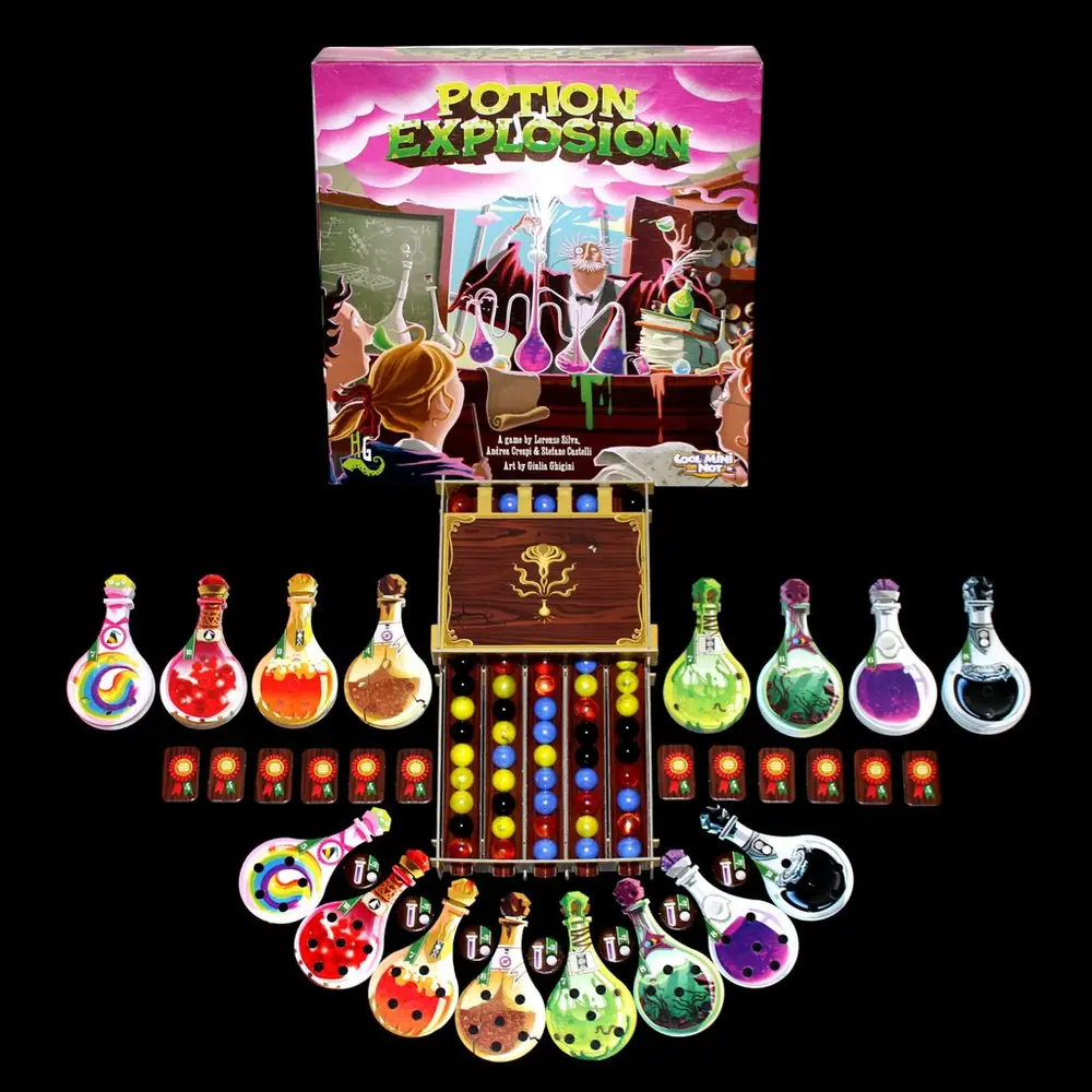 An arrangement for Potion Explosion! Grab ingredients, brew potions, and watch out for explosions in this super colorful game!