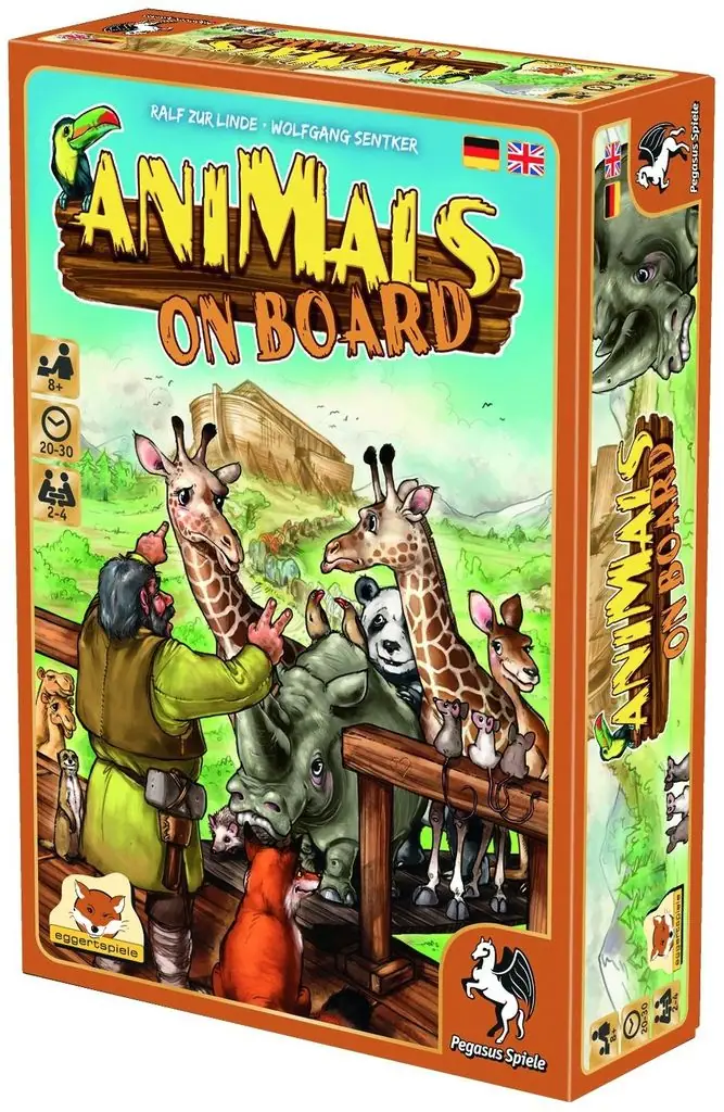Animals on Board, eggertspiele/Pegasus Spiele, 2016 — cover (image provided by the publisher)