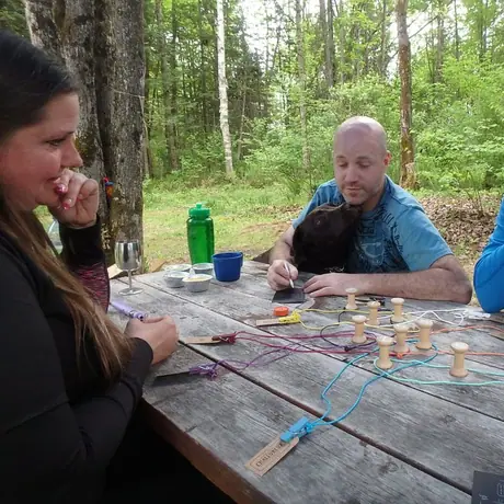 Playing at camping