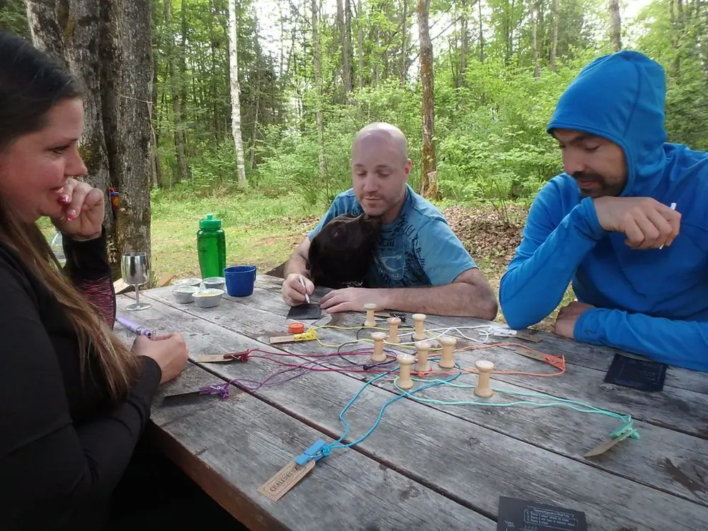 Playing at camping