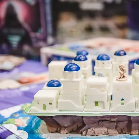 Santorini prototype being demoed at GAMA tradeshow.  Colors, surfaces, and sizing may change before release.