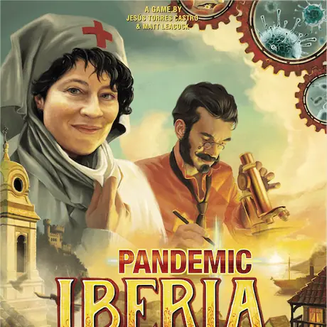 Pandemic Iberia, Z-Man Games, 2016 — front cover (image provided by the publisher)