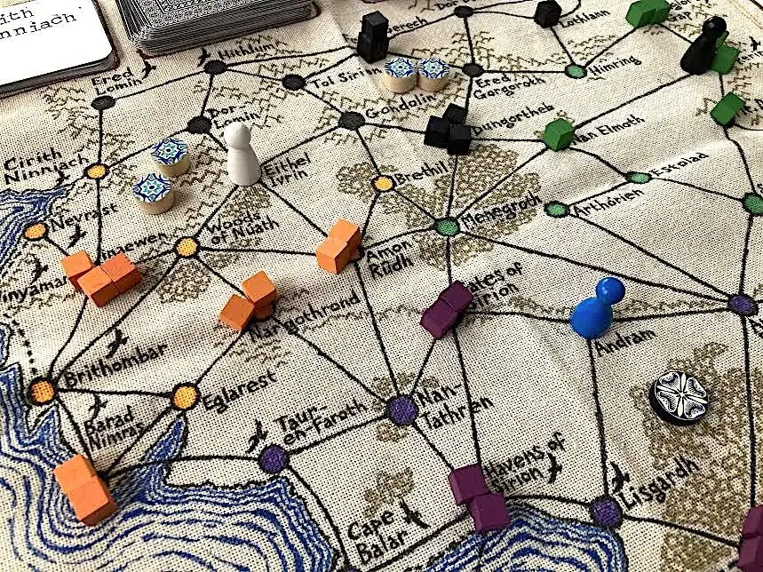 Pandemic: Beleriand--my Middle Earth redesign featuring cloth board. More details in link below.