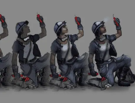 Progression of Engineer Player Board Art