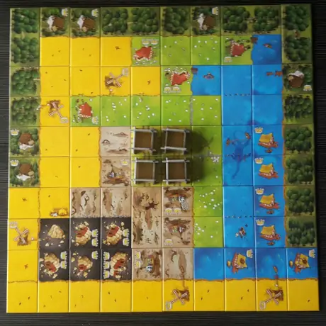 Kingdomino all tiles. 1 area per terrain type.
