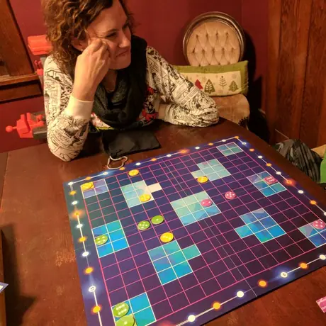 Playing with the family.