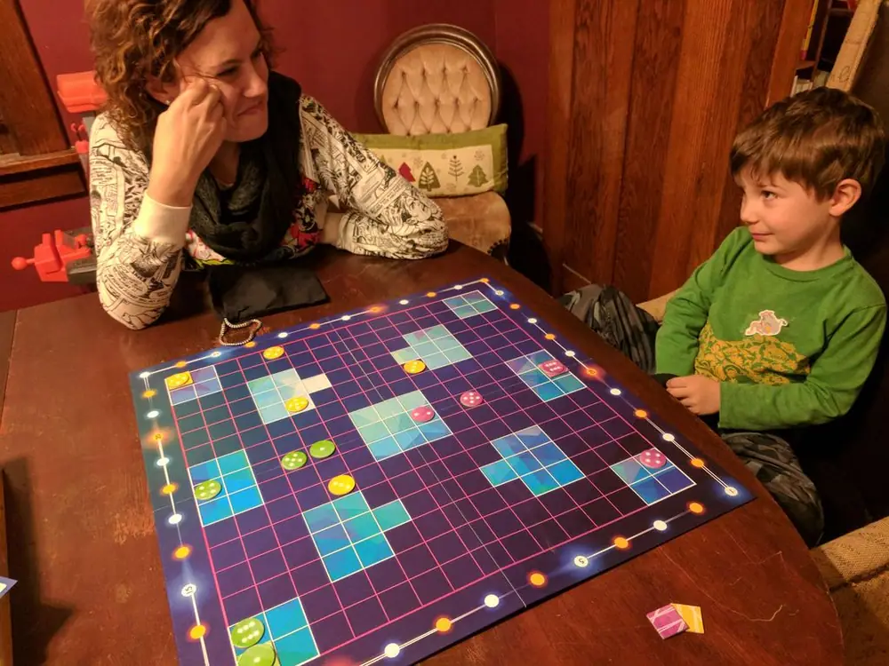 Playing with the family.