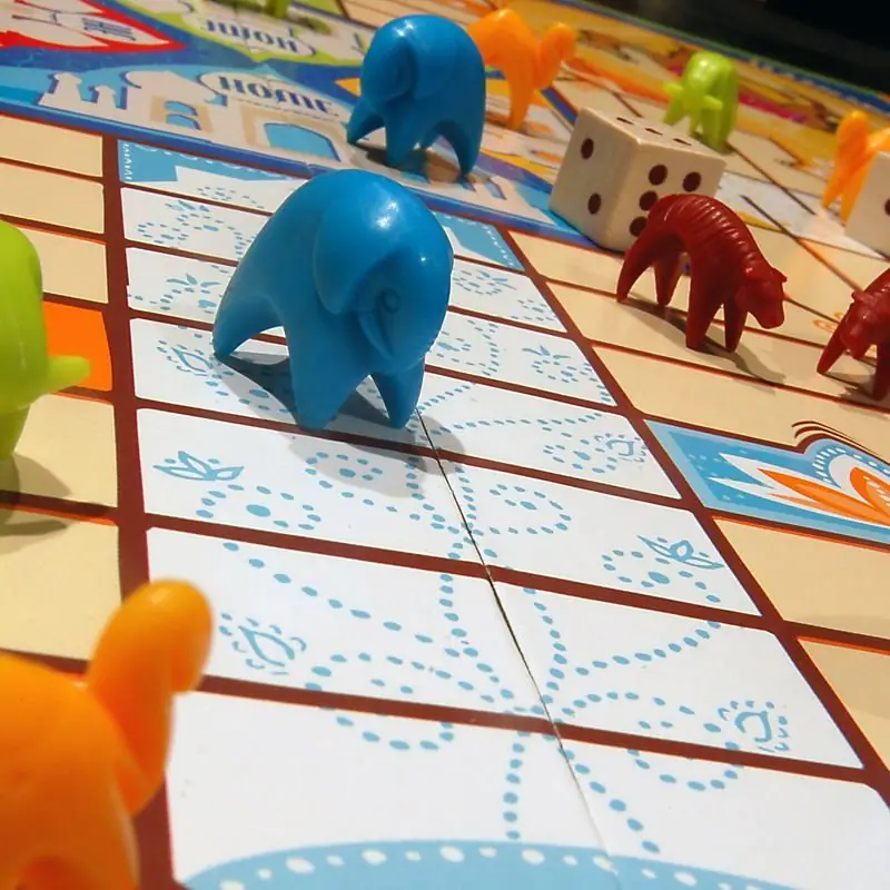 Close up board and pieces during a game. Hasbro 2001 edition
