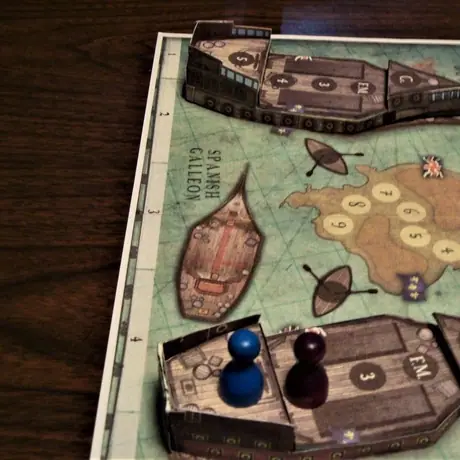 Custom made Cardboard models of ships that my grandkids enjoy when they play the game with me.