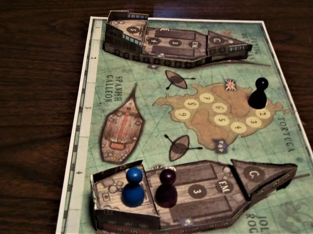 Custom made Cardboard models of ships that my grandkids enjoy when they play the game with me.