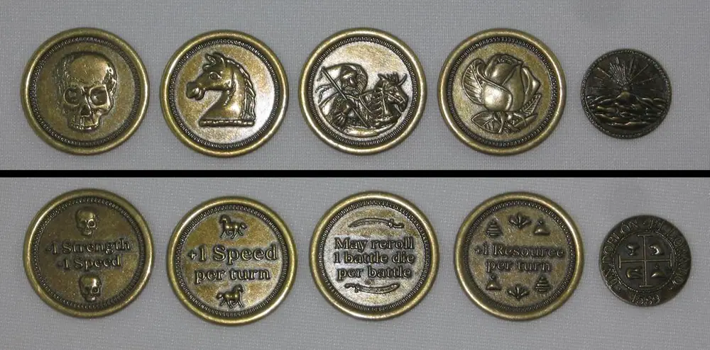 The Island Of El Dorado: The Thieves Of El Dorado - coins front & back