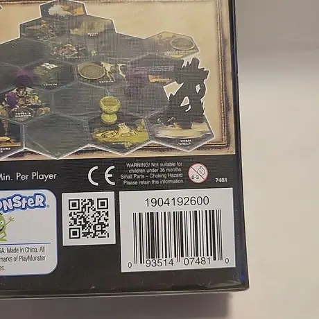 Playmonster box obverse closeup item number