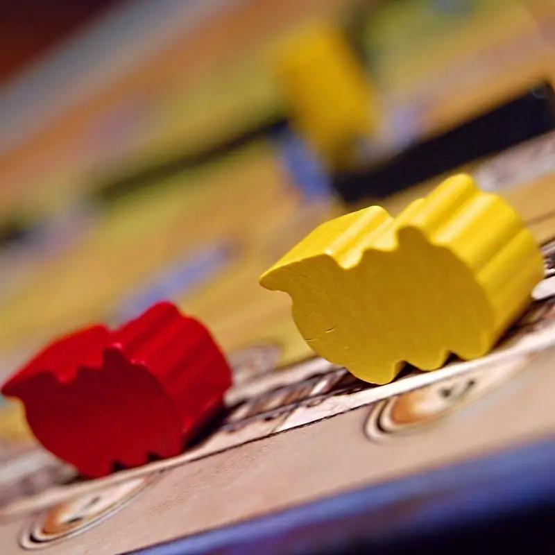 Close up of scoring trains.