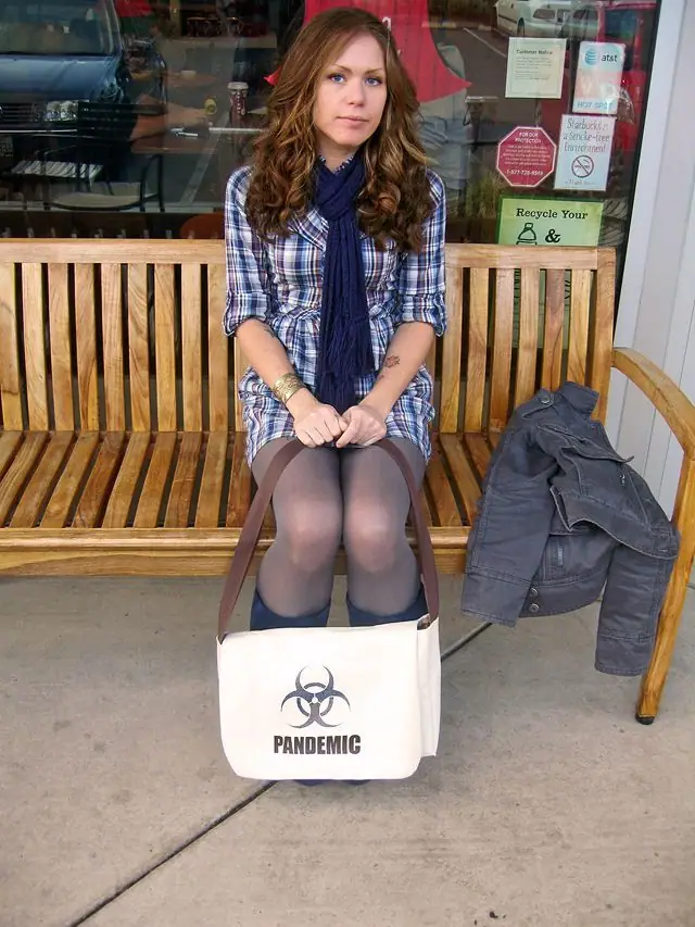 Jules13 showing off her personal Pandemic Game Bag