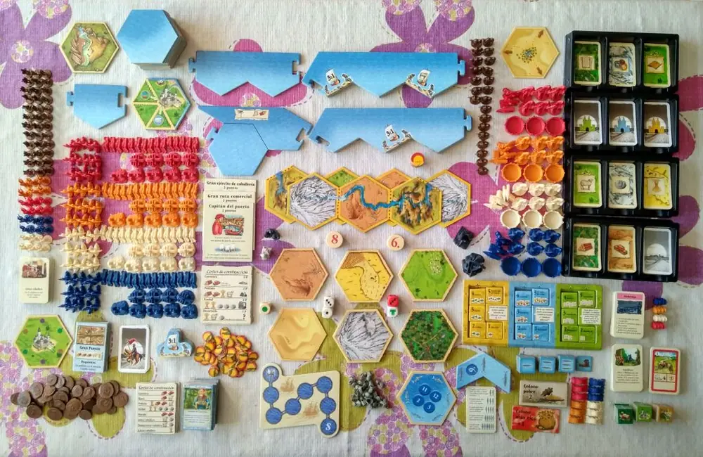 All my Catan stuff... everything still fits inside just the original box