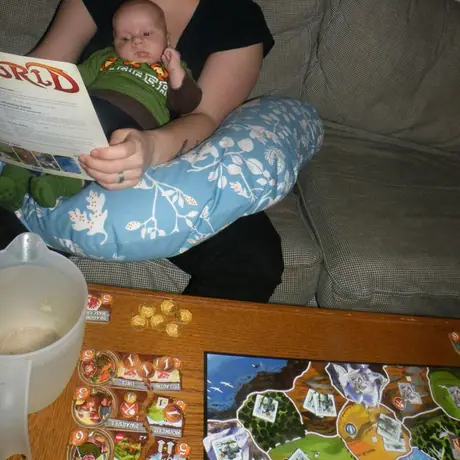 New family seems very engaged in the new game.