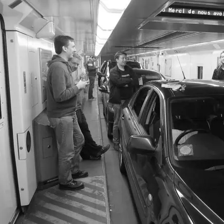 Game in Progress in the channel tunnel on the way back from Essen 2010