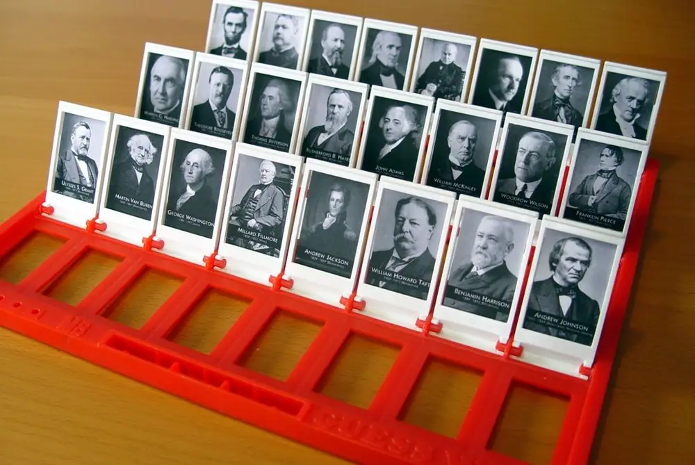 Custom Guess Who - US Presidents. Presidents cards cut and installed.