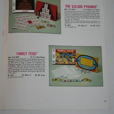 from a 1980 Milton Bradley Catalogue promoting the 3rd edition of Family Feud.