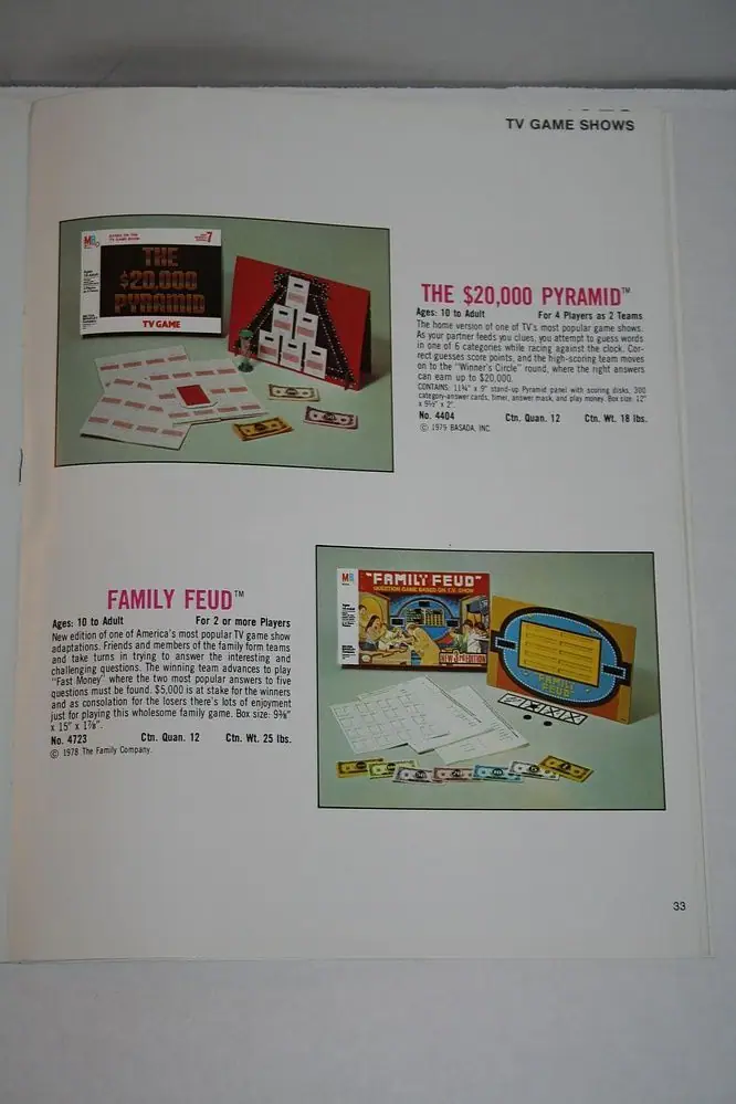 from a 1980 Milton Bradley Catalogue promoting the 3rd edition of Family Feud.