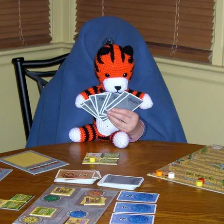 We weren't sure where our daughter was, but luckily Hobbes was willing to take her turn for her.