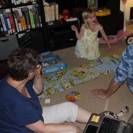 4.5-year-old daughter playing with Grandpa and Grandma (5/23/15)