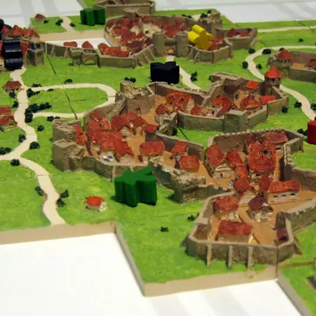 Carcassonne 3D (Custom Tiles) - In game action with 3D tiles.