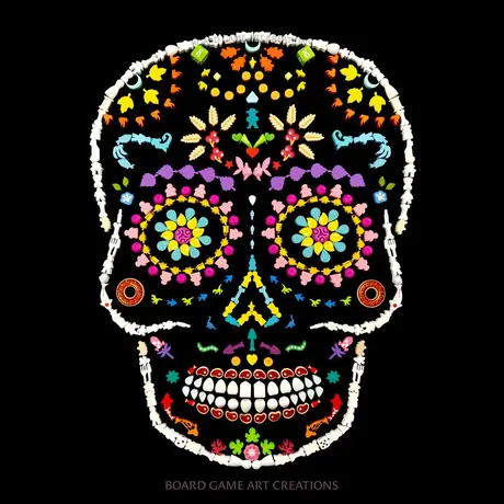 A sugar skull board game mosaic inspired by this super fun bluffing game!