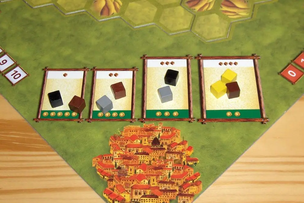 Scoring example - City (four scoring opportunities paying 2-5 gold)